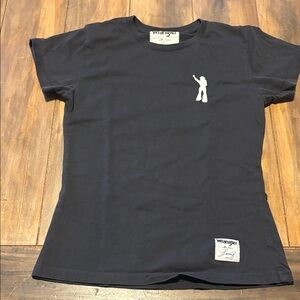 Wrangler xxs distressed black Short Sleeve Laney Wilson baby Tee with Graphic